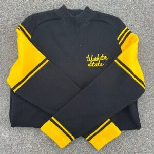 Vintage Wichita State Shockers Varsity Cheerleader Embroidered Ringer Sweater